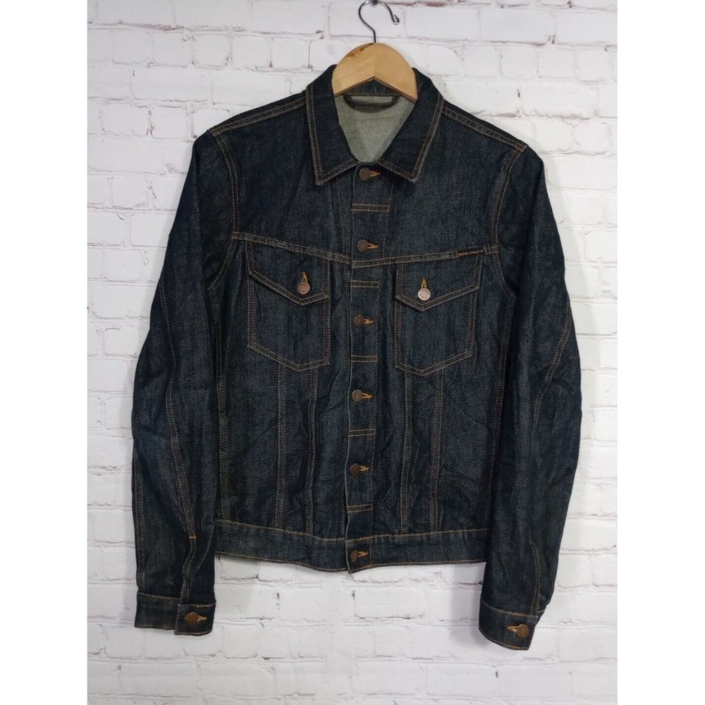 Nudie Jeans "Perry" Organic Cotton Blue Denim Button Up Jean Jacket Sz Medium - Picture 11 of 11